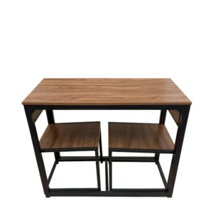 Σετ Τραπεζαρία (2+1) ArteLibre CHAMBAL Καφέ/Μαύρο MDF/Μελαμίνη 90x47x76cm - Image 2