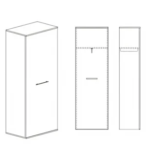 Ντουλάπα ArteLibre INGVILD Φυσικό Μοριοσανίδα 60x40x180cm - Image 2