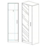 Ντουλάπα ArteLibre SOLFRID Με Καθρέπτη Φυσικό Μοριοσανίδα 48x40x180cm - Image 2