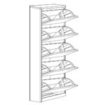 Παπουτσοθήκη ArteLibre GYDA Σκούρο Γκρι Μοριοσανίδα/Μελαμίνη 60x20x182.5cm - Image 2