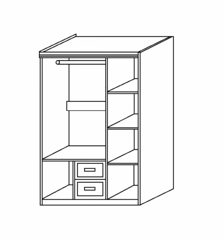 Ντουλάπα ArteLibre PROTEA Μαύρο Μοριοσανίδα 120x50x195cm - Image 2