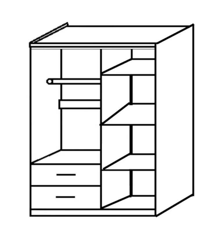 Ντουλάπα ArteLibre FRITILLARIA Μαύρο Μοριοσανίδα 89x42x181cm - Image 2