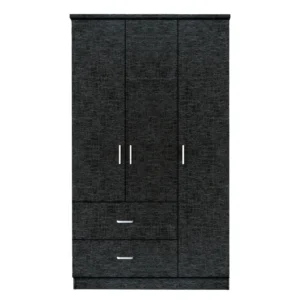 Ντουλάπα ArteLibre FRITILLARIA Μαύρο Μοριοσανίδα 89x42x181cm