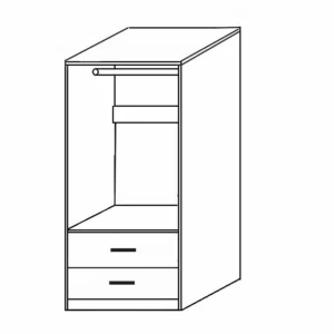 Ντουλάπα ArteLibre SWALLOWTAIL Μαύρο Μοριοσανίδα 80x50x180cm - Image 2