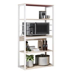 Ραφιέρα Κουζίνας ArteLibre PUFFIN Maple/Λευκό MDF/Μέταλλο 50x30x129cm