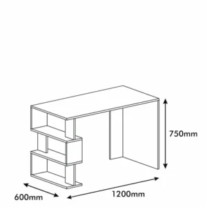Γραφείο ArteLibre AIGINA Λευκό/Κόκκινο/Μαύρο 120x60x75cm - Image 5
