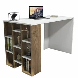 Γραφείο ArteLibre Spetses Λευκό/Καρυδιά 120x60x75cm - Image 2