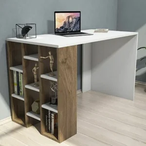 Γραφείο ArteLibre Spetses Λευκό/Καρυδιά 120x60x75cm - Image 3