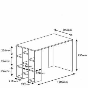 Γραφείο ArteLibre Spetses Λευκό/Καρυδιά 120x60x75cm - Image 5