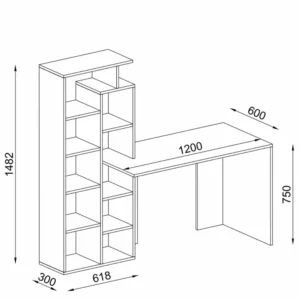 Γραφείο ArteLibre PRIMO Λευκό/Καρυδιά 162x60x148cm - Image 4