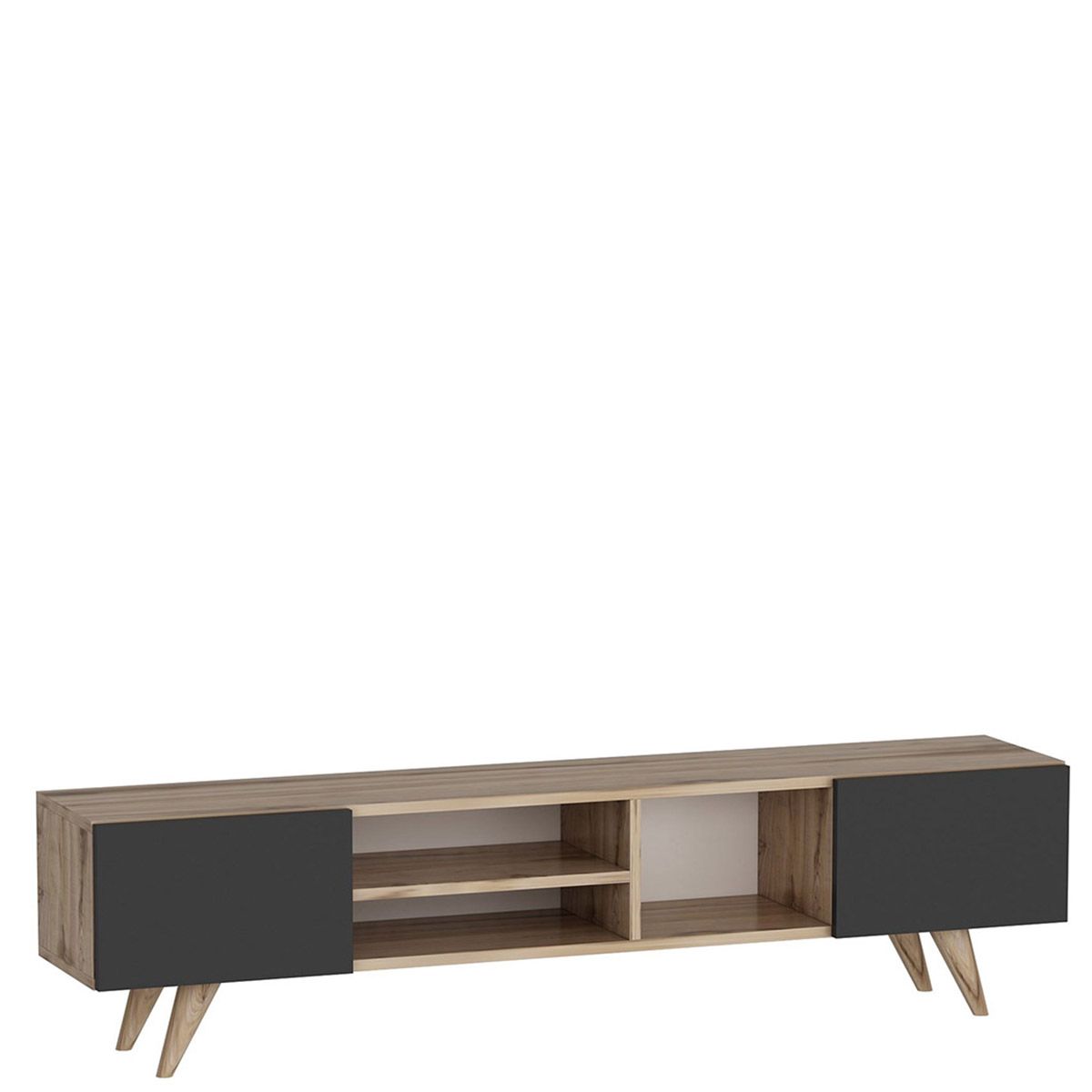 Έπιπλο Τηλεόρασης ArteLibre SKOPELOS Καρυδιά/Μαύρο 160x30x40cm Έπιπλο Τηλεόρασης ArteLibre SKOPELOS Καρυδιά/Μαύρο 160x30x40cm