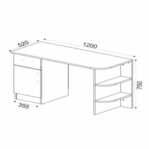 Γραφείο ArteLibre Gavdos Λευκό 120x52x75cm - Image 5