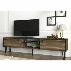 Έπιπλο Τηλεόρασης ArteLibre Thira Σκούρο Καφέ 180x30x49cm - Image 2