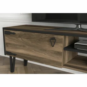 Έπιπλο Τηλεόρασης ArteLibre Thira Σκούρο Καφέ 180x30x49cm - Image 4