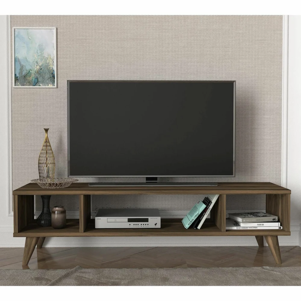 Έπιπλο Τηλεόρασης ArteLibre Samos Σκούρο Καφέ 120x35x40cm