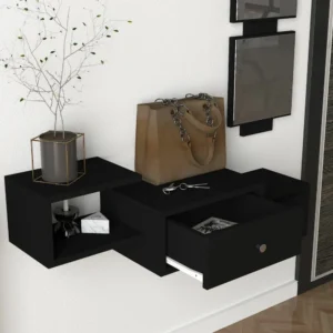 Έπιπλο Εισόδου ArteLibre Patmos Μαύρο 100x22x140cm - Image 2