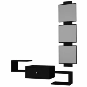 Έπιπλο Εισόδου ArteLibre Patmos Μαύρο 100x22x140cm - Image 3