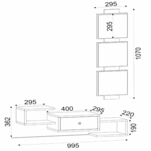 Έπιπλο Εισόδου ArteLibre Patmos Μαύρο 100x22x140cm - Image 6