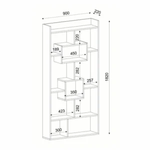 Βιβλιοθήκη ArteLibre Kinaros Sonoma 90x22x182cm - Image 5