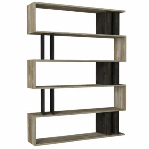 Βιβλιοθήκη ArteLibre Antipaxi Sonoma/Wenge Μοριοσανίδα/Μελαμίνη 122x26x159cm - Image 4