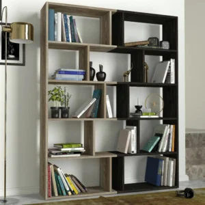 Βιβλιοθήκη ArteLibre Idra Ανοιχτό Καφέ/Σκούρο Καφέ 124x26x159cm - Image 2