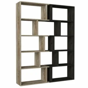 Βιβλιοθήκη ArteLibre Idra Ανοιχτό Καφέ/Σκούρο Καφέ 124x26x159cm - Image 5