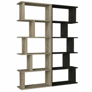 Βιβλιοθήκη ArteLibre Idra Ανοιχτό Καφέ/Σκούρο Καφέ 124x26x159cm - Image 6