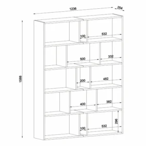 Βιβλιοθήκη ArteLibre Idra Ανοιχτό Καφέ/Σκούρο Καφέ 124x26x159cm - Image 7