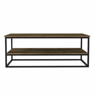 Τραπεζάκι Σαλονιού ArteLibre MYKONOS Σκούρο Καφέ/Μαύρο Μοριοσανίδα/Μελαμίνη/Μέταλλο 120x60x43cm - Image 2