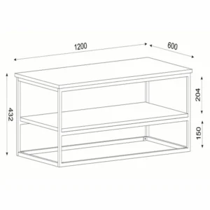 Τραπεζάκι Σαλονιού ArteLibre MYKONOS Σκούρο Καφέ/Μαύρο Μοριοσανίδα/Μελαμίνη/Μέταλλο 120x60x43cm - Image 6