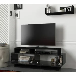 Έπιπλο Τηλεόρασης ArteLibre Sarakino Μαύρο 120x30x44cm - Image 3