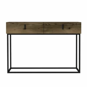 Κονσόλα ArteLibre Mykonos Καφέ/Μαύρη Βάση Μοριοσανίδα/Μελαμίνη/Μέταλλο 120x37x84cm - Image 4