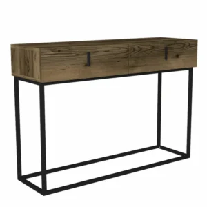 Κονσόλα ArteLibre Mykonos Καφέ/Μαύρη Βάση Μοριοσανίδα/Μελαμίνη/Μέταλλο 120x37x84cm - Image 5