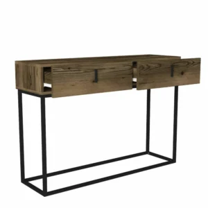 Κονσόλα ArteLibre Mykonos Καφέ/Μαύρη Βάση Μοριοσανίδα/Μελαμίνη/Μέταλλο 120x37x84cm - Image 6