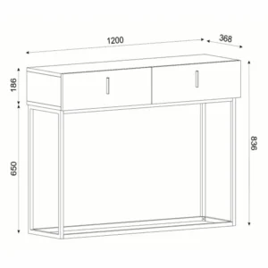 Κονσόλα ArteLibre Mykonos Καφέ/Μαύρη Βάση Μοριοσανίδα/Μελαμίνη/Μέταλλο 120x37x84cm - Image 7