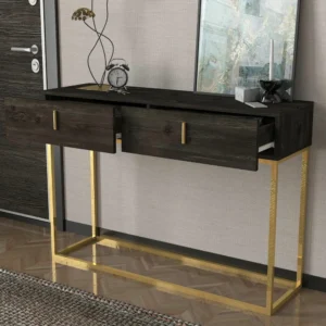 Κονσόλα ArteLibre Mykonos Καφέ/Μπρονζέ Βάση Μοριοσανίδα/Μελαμίνη/Μέταλλο 120x37x84cm - Image 3