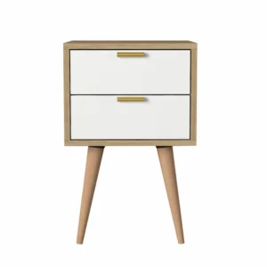 Κομοδίνο ArteLibre KITHIRA Φυσικό/Λευκό Μελαμίνη 40x35x61cm - Image 3