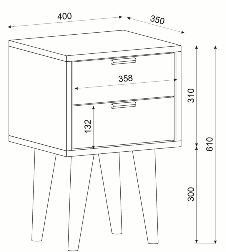 Κομοδίνο ArteLibre KITHIRA Φυσικό/Λευκό Μελαμίνη 40x35x61cm - Image 7