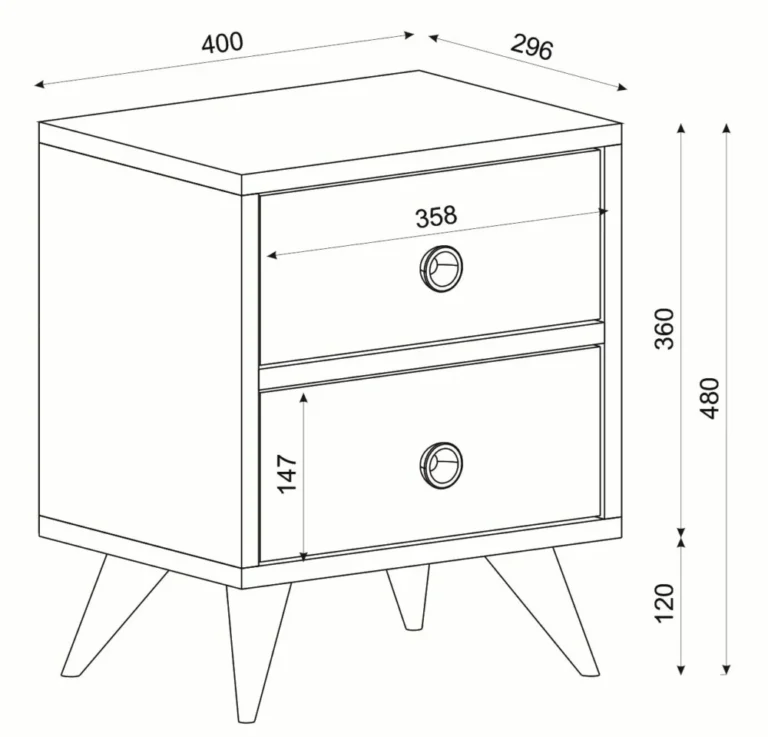 Κομοδίνο ArteLibre KALYMNOS Καρυδί Με Σχέδιο 40x30x48cm - Image 5