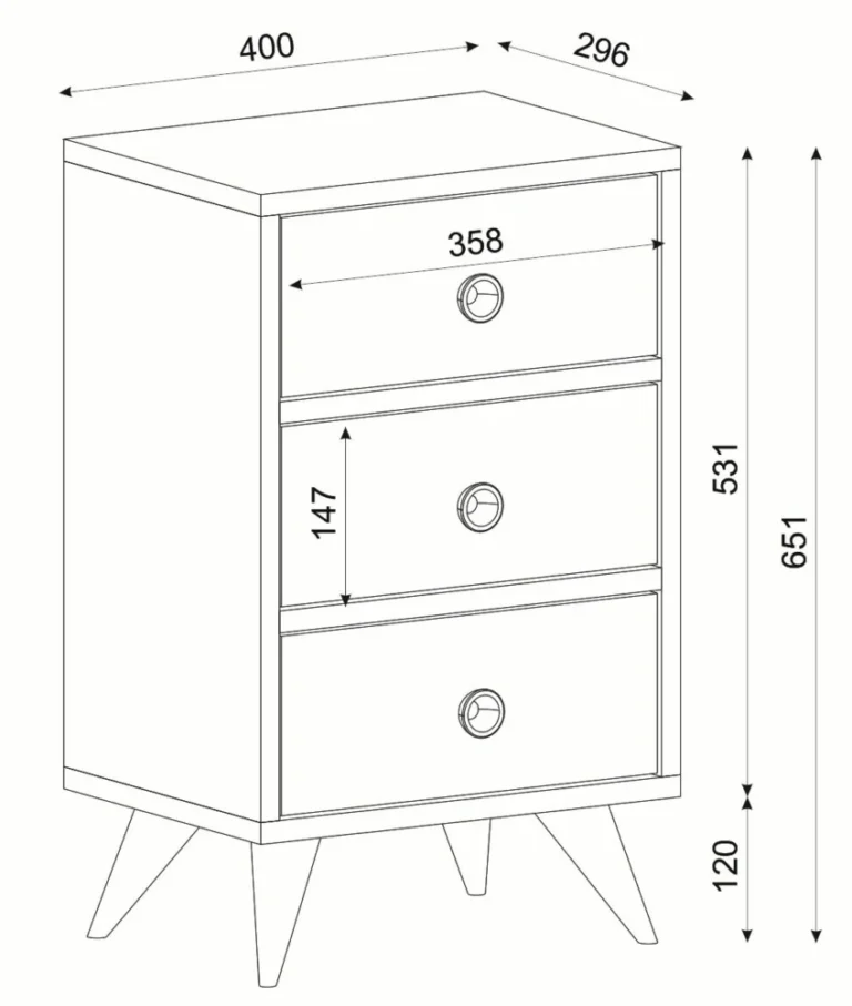 Κομοδίνο ArteLibre KALYMNOS Καρυδί Με Σχέδιο 40x30x65cm - Image 5