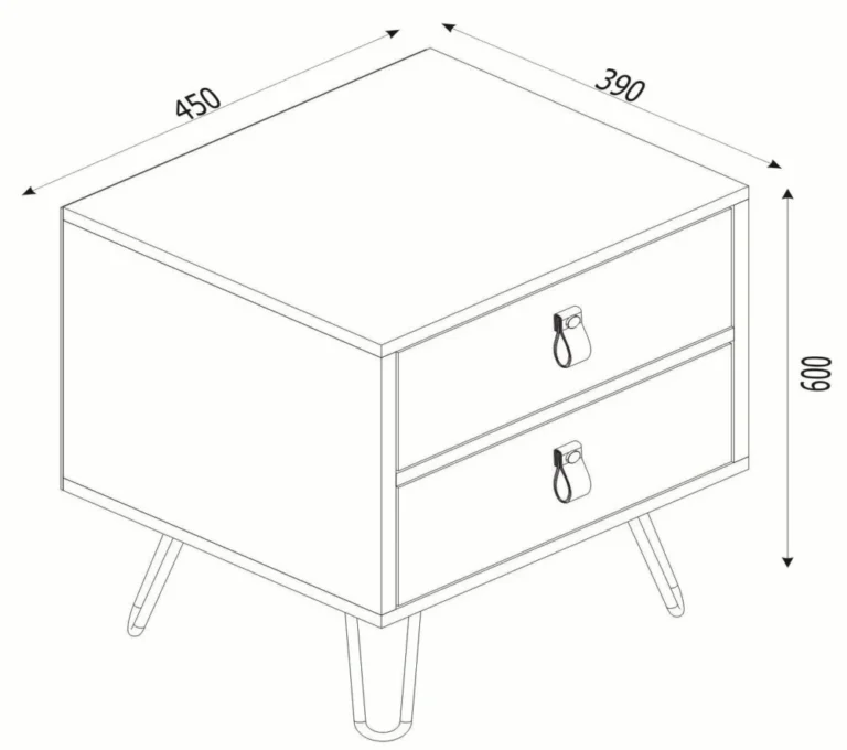 Κομοδίνο ArteLibre TILOS Φυσικό/Ανθρακί/Ανοιχτό Καφέ 45x39x60cm - Image 5