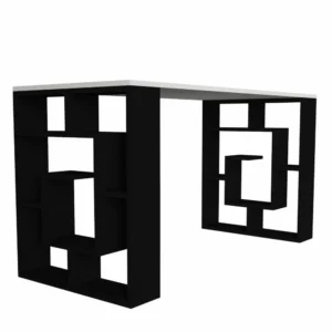 Γραφείο ArteLibre LINE Λευκό/Μαύρο 140x60x74cm - Image 2