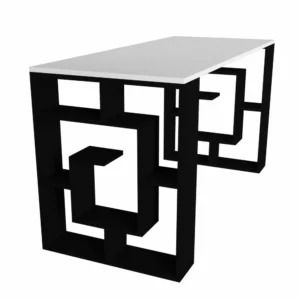 Γραφείο ArteLibre LINE Λευκό/Μαύρο 140x60x74cm - Image 3
