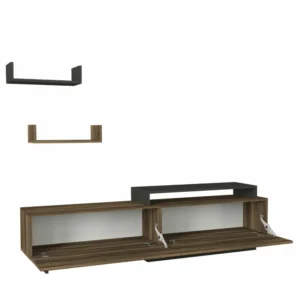 Σύνθετο ArteLibre WENDY Καρυδί/Ανθρακί 180x31.4x48.6cm - Image 2