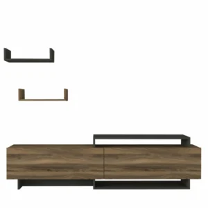 Σύνθετο ArteLibre WENDY Καρυδί/Ανθρακί 180x31.4x48.6cm - Image 3