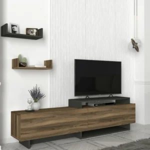 Σύνθετο ArteLibre WENDY Καρυδί/Ανθρακί 180x31.4x48.6cm - Image 5