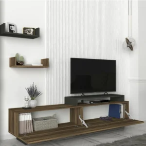 Σύνθετο ArteLibre WENDY Καρυδί/Ανθρακί 180x31.4x48.6cm - Image 6