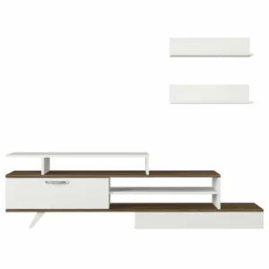 Σύνθετο ArteLibre KEVIN Λευκό/Καρυδί 180x29.6x51.8cm - Image 3