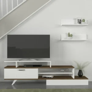 Σύνθετο ArteLibre KEVIN Λευκό/Καρυδί 180x29.6x51.8cm - Image 4