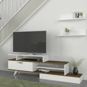 Σύνθετο ArteLibre KEVIN Λευκό/Καρυδί 180x29.6x51.8cm - Image 5